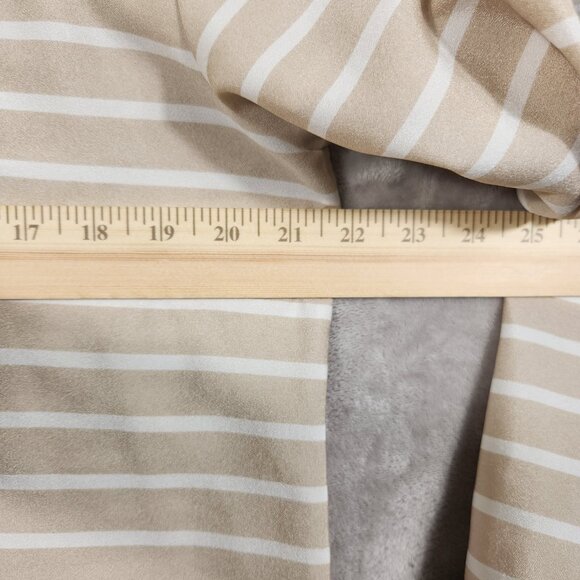 Calvin Klein Oversized Shirt Striped Beige Half Zip Women's Size M - Picture 6 of 10